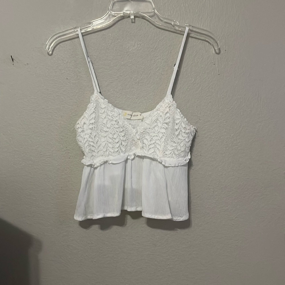 OCEAN DRIVE WOMEN'S WHITE CROP TOP